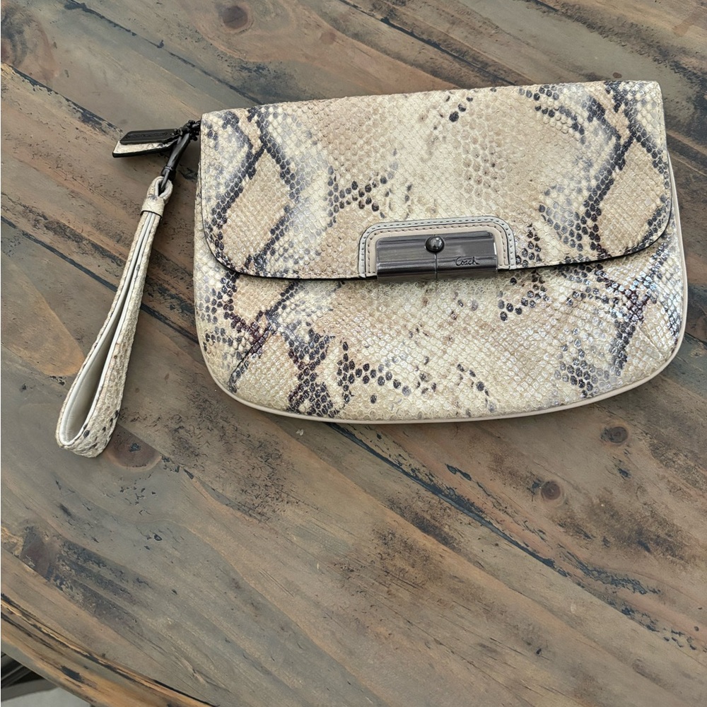 Vintage Coach python clutch 45102